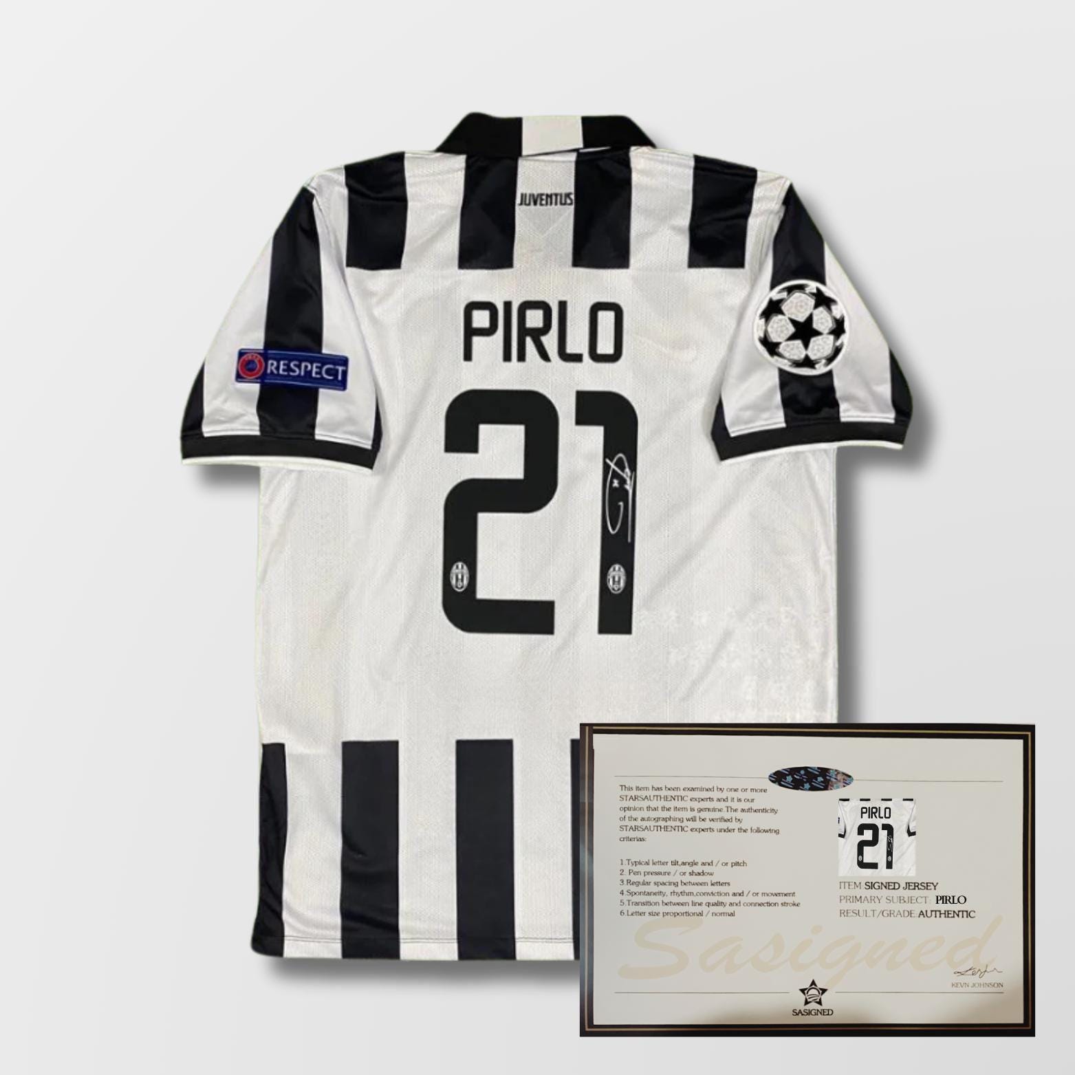ユベントス PIRLO 直筆サイン入りユニフォーム21番 サッカー・フットサル ユベントス PIRLO 直筆サイン入りユニフォーム21番