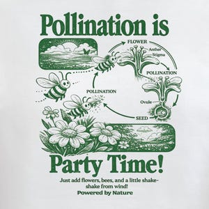 Pollination Rocks Shirt Vintage Botanical Bee Pollinator Nature Science Tee