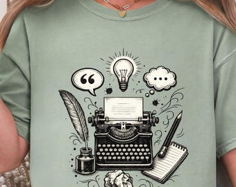 Author Gift Shirt – Typewriter Creative Writing Storyteller Writer Tee