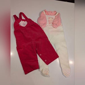 Vintage Baby Girl 80s 90s Made in USA Clothes Bundle Carters Health-tex 9-12M image 3