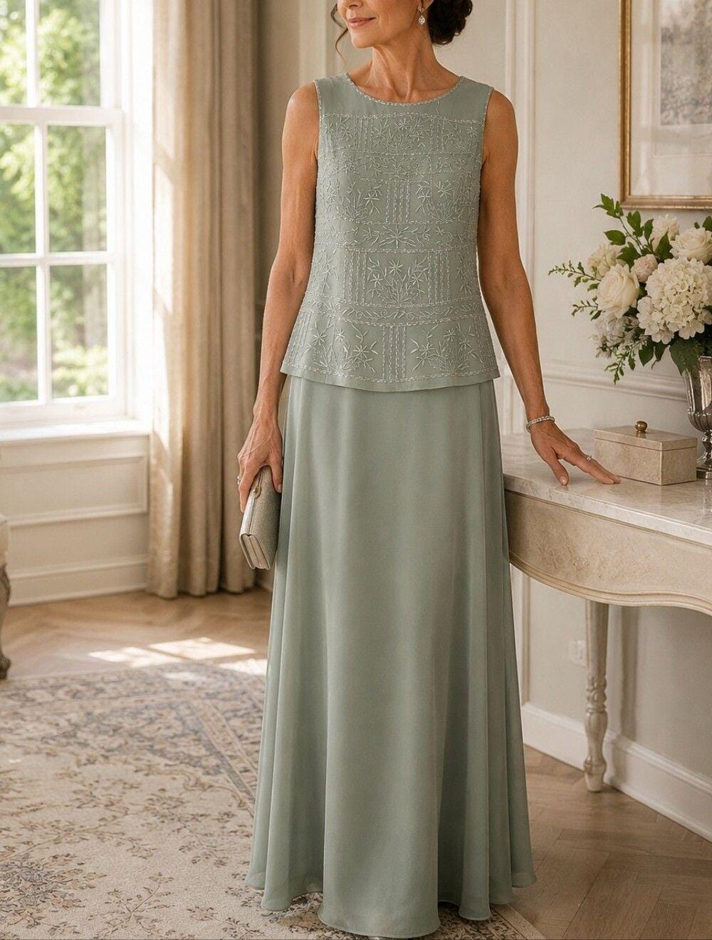 Sage Beaded Dress - Etsy