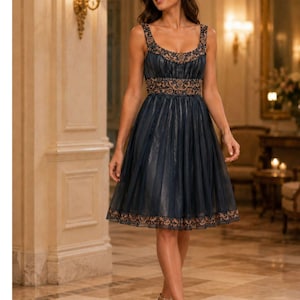 adrianna papell vintage beaded fairy dress Size:XS / 2 AW22 Papell boutique Red and Blue Maxi