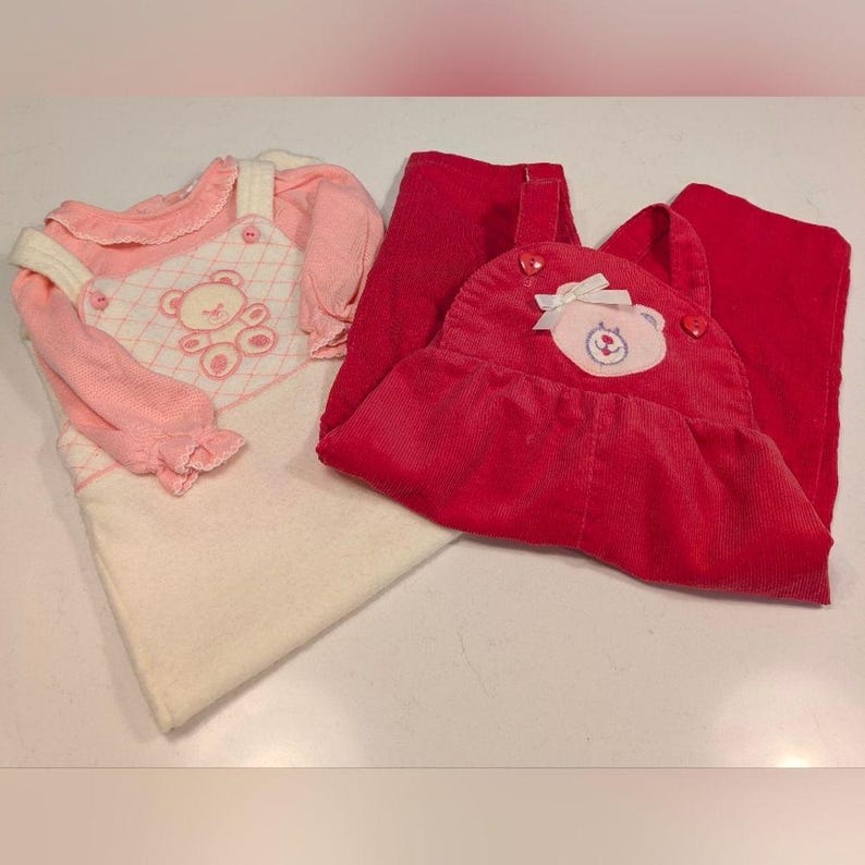 Vintage Baby Girl 80s 90s Made in USA Clothes Bundle Carters Health-tex 9-12M image 2