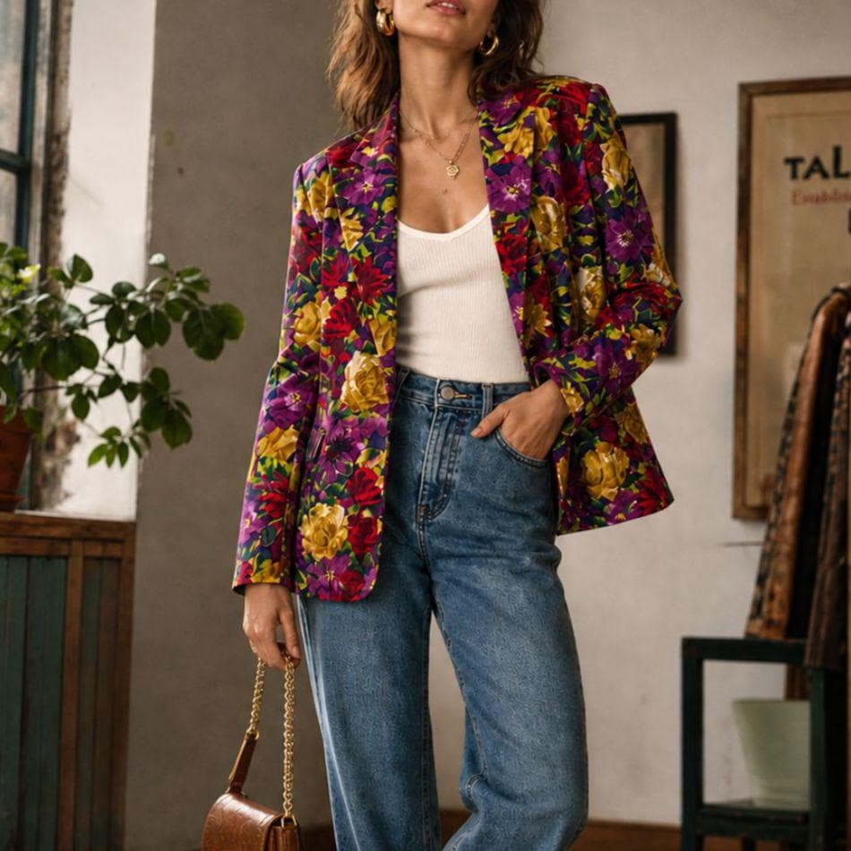 Talbots, Vintage Talbots Silk Floral Blazer – Eclectic Grandpa Cottagecore Jacket 8