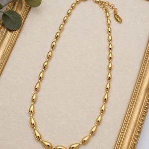 Monet Gold Ton Teardrop Perlenkette 24 "Quiet Luxus Statement signiert
