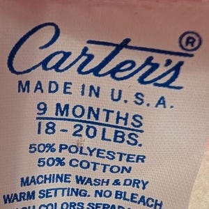 Vintage Baby Girl 80s 90s Made in USA Clothes Bundle Carters Health-tex 9-12M image 6