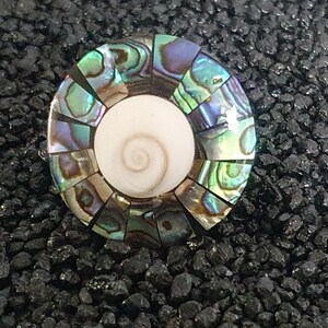 Statement Muschel Ring Paua Abalone Muschel groß Shivaauge/ Meeresauge Ozeanschmuck