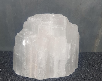 Porta-velas de selenita, pedra bruta grande