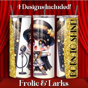 Chibi Theater Tumbler Designs: Drama Llama, Stage Manager (Digital Download)