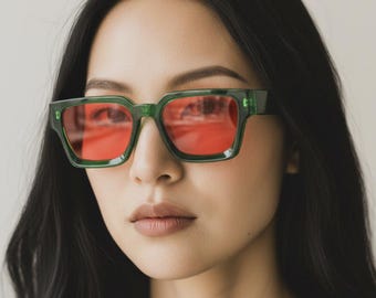 Lunettes de soleil carrées rétro, lunettes de soleil tendance unisexe, protection UV400, lunettes streetwear tendance