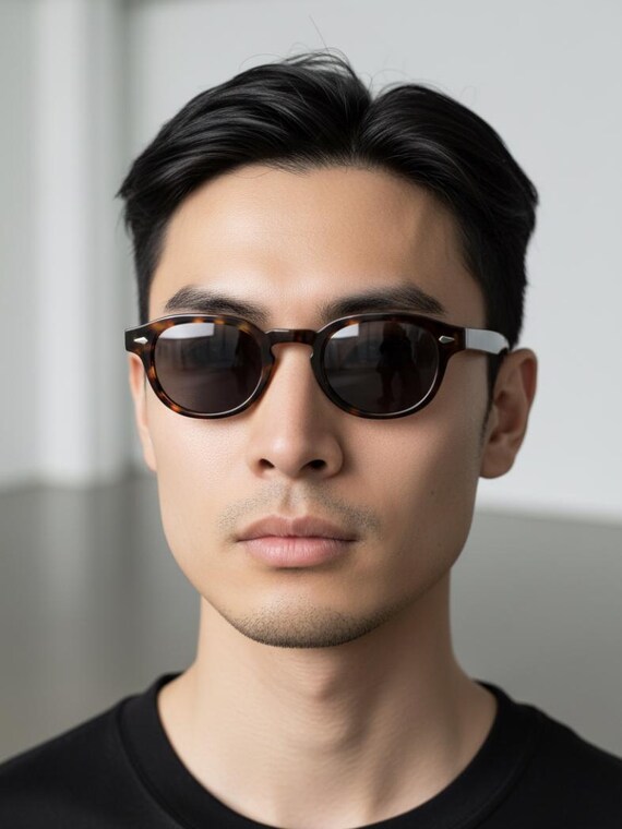Vintage Round Tortoiseshell Sunglasses Gradient Lenses  display picture 2