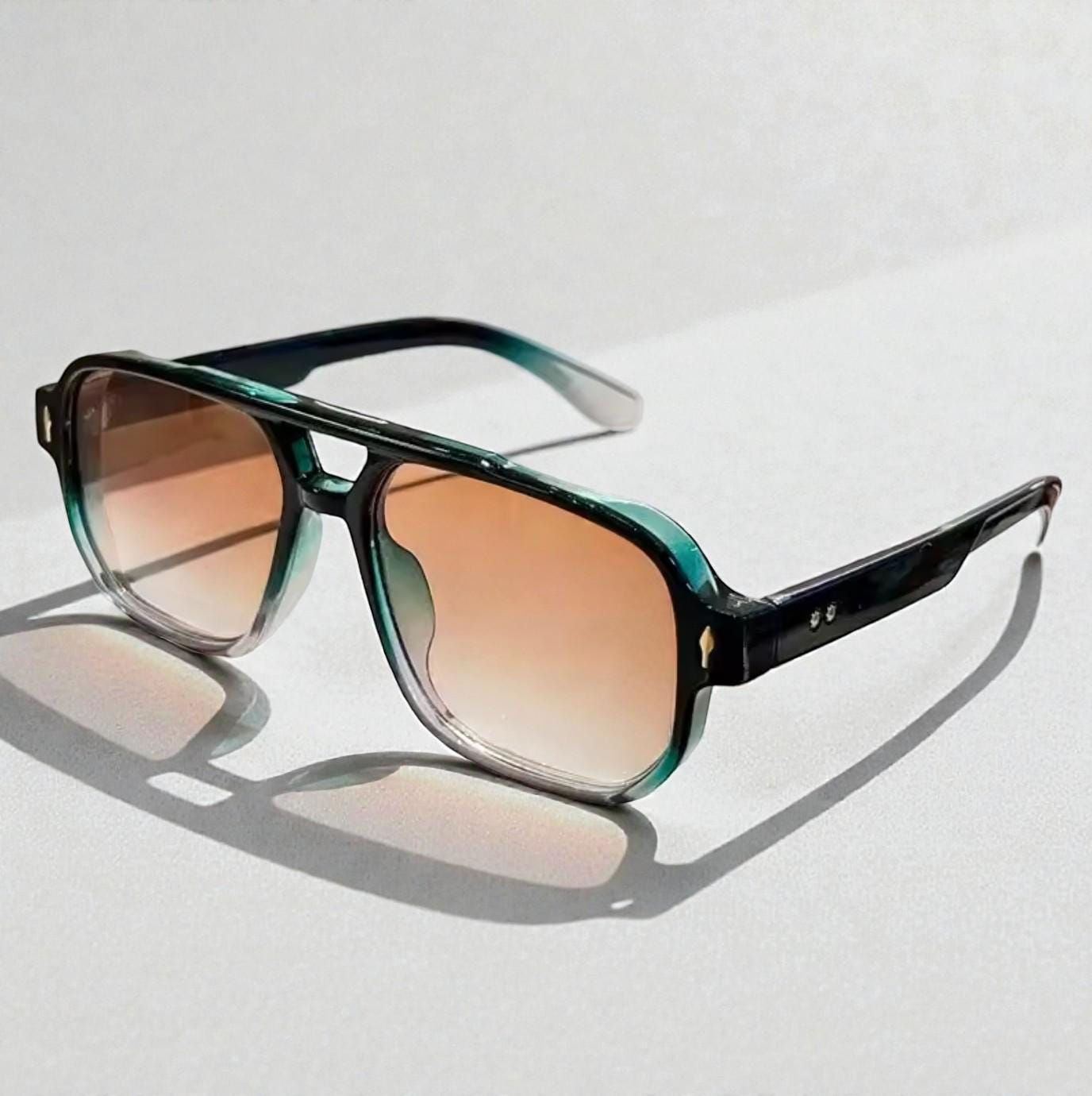 Retro Double Bridge Aviator Sunglasses Men Women Black Frame 