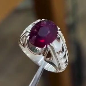 Natura Pigeon Blood Ruby 925 sterling silver Handcrafted Man's Ring (MK Collection)