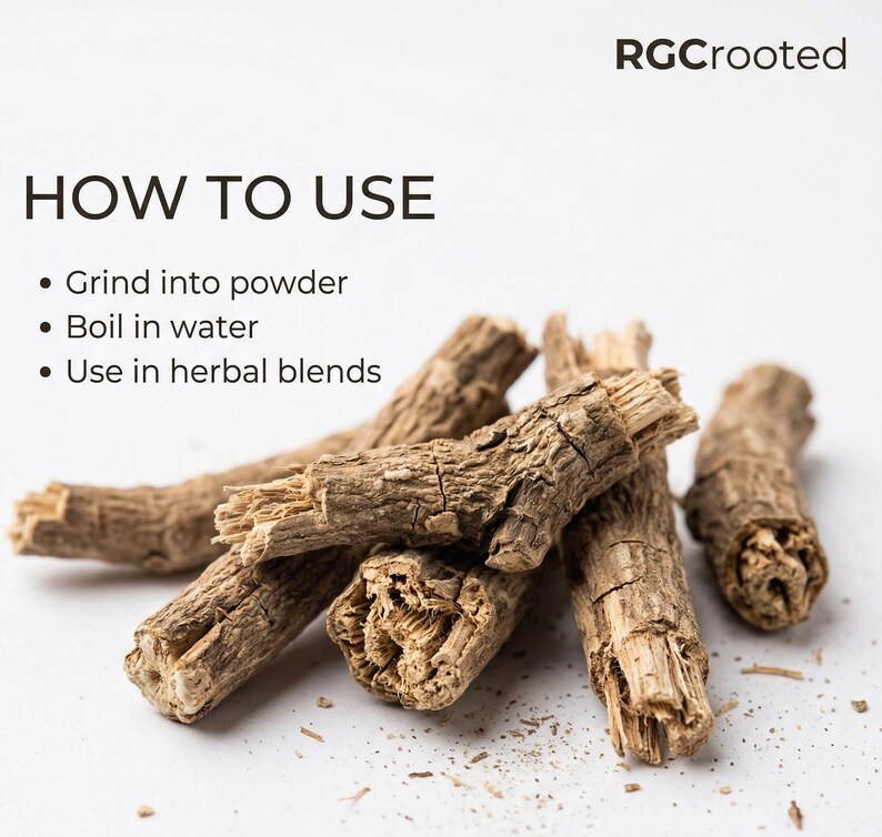 Ashwagandha-rot hela, naturliga torkade rötter, örtingrediens för traditionellt bruk bild 5