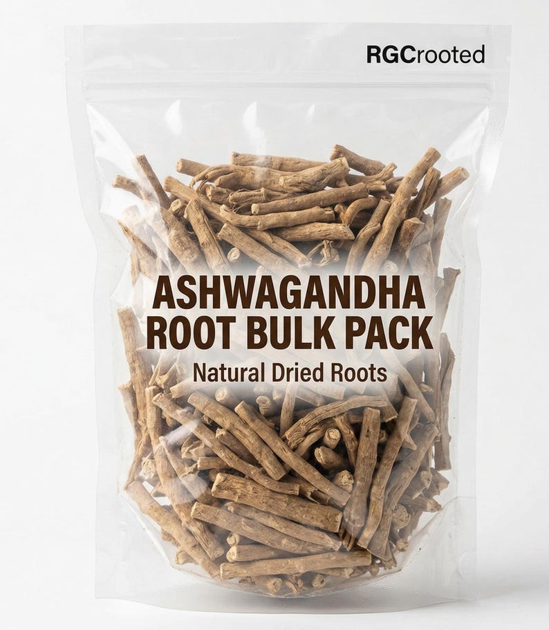 Ashwagandha-rot hela, naturliga torkade rötter, örtingrediens för traditionellt bruk bild 1