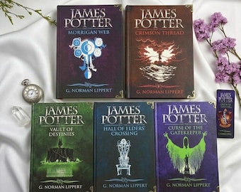 James Potter Complete Hardcover Book Set by G. Norman Lippert, Fantasy Adventure Series, Collector Edition Books for Wizard Fiction Fans
