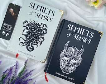 Secrets and Masks Deluxe Hardcover Book Set by Emerald Slytherin, Dark Fantasy Romance Collector Edition, Free Bookmark