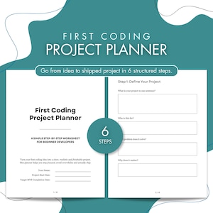 Projectplanner en -tracker coderen | Werkboek voor ontwikkelaars voor beginners (afdrukbare A4 en US Letter)