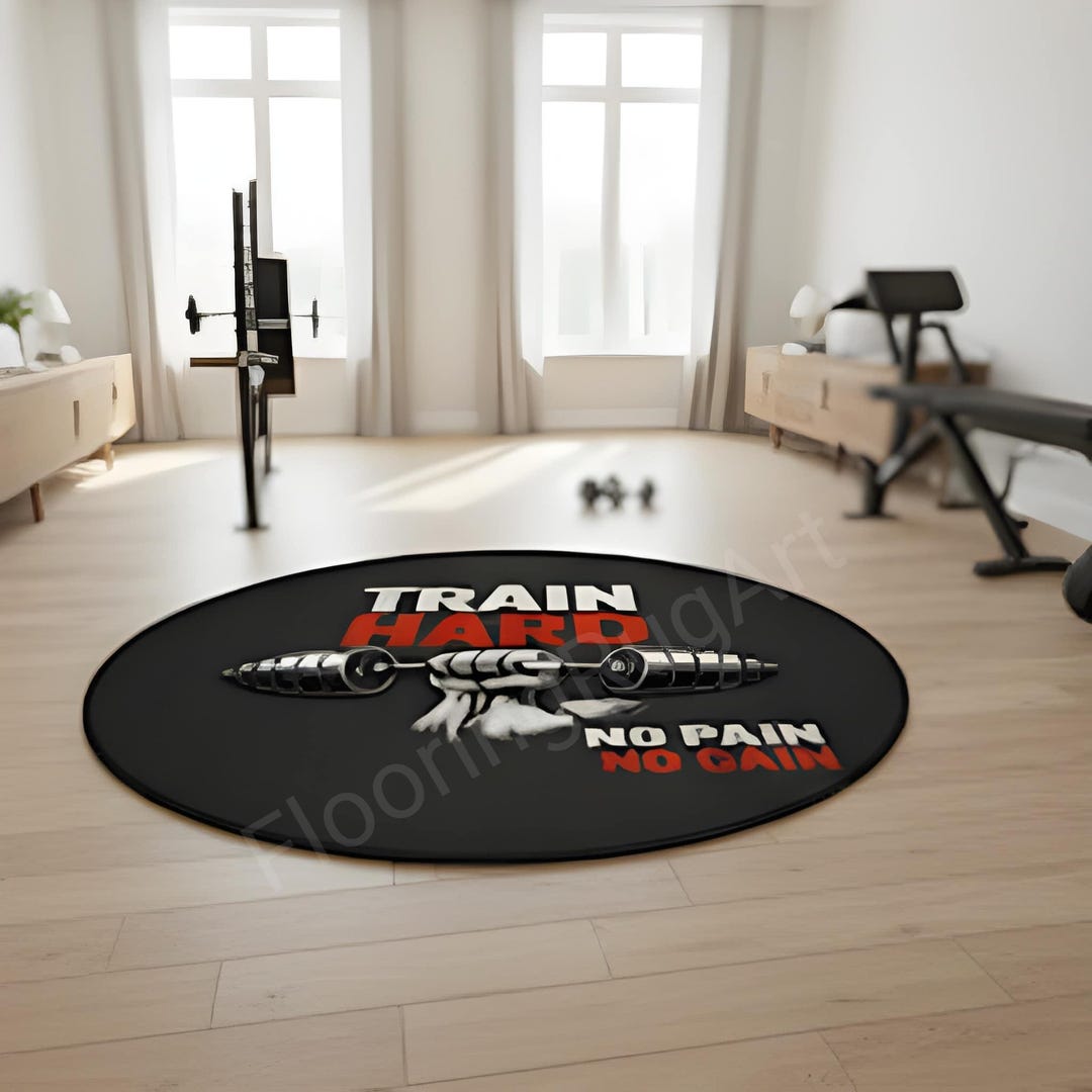 Fitness Motivation Carpet | Home Gym Decor | Workout Floor Mat - Etsy