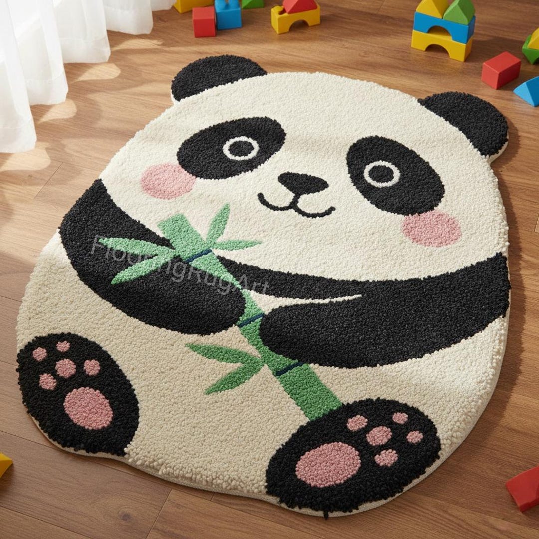 Real Panda Rug Hand-tufted Wool Panda Rug | 3D Animal Nursery Carpet - Etsy