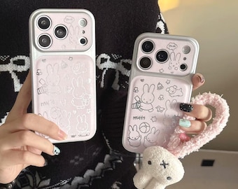 Miffy Rabbit iPhone Case, Matte Pink, with Strap