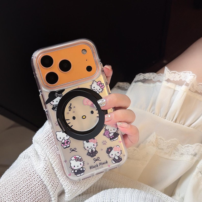 Pink Schleife Hello Kitty Stand Handyhülle faltbar für iPhone 17 Pro Max, 17 Pro, 16 Pro Max Serie Bild 5