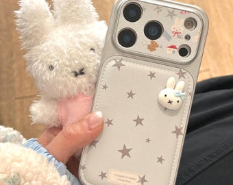 Funda para teléfono Starry Miffy Rabbit, diseño kawaii, protección universal para iPhone