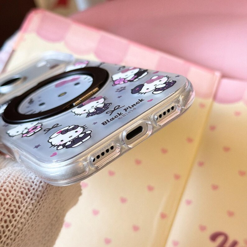 Pink Schleife Hello Kitty Stand Handyhülle faltbar für iPhone 17 Pro Max, 17 Pro, 16 Pro Max Serie Bild 8