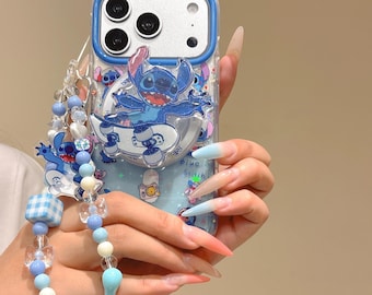 Gradient Glitter Stitch Magnetic Stand Case for iPhone 17 Pro Max/17 Pro/16 Pro Max