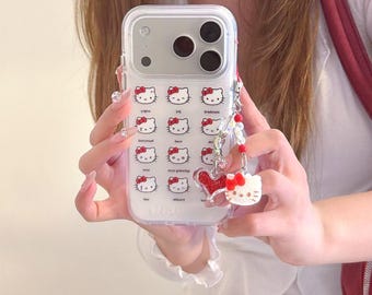 Funda para teléfono con correa de Hello Kitty para iPhone 17 Pro Max, 17 Pro y 16 Pro Max.