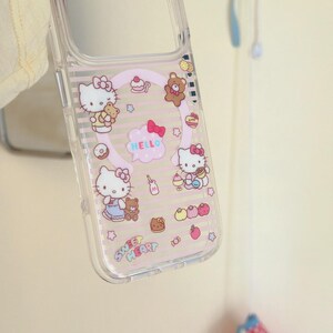 Pink Striped Bear Hello Kitty Foldable Stand Phone Case for 17 Pro Max, 17 Pro, 16 Pro Max Series image 7