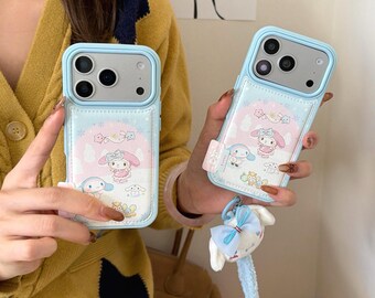 Melody iPhone Case, Cartoon Leather Phone Cover with Strap