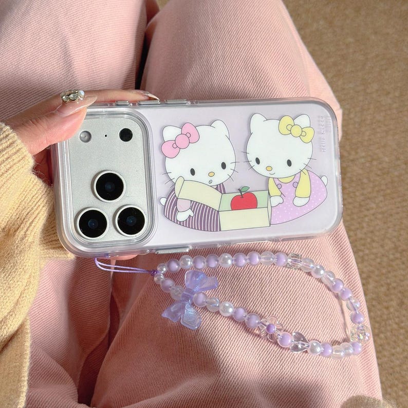 Purple Hello Kitty Phone Case with Strap, Compatible with iPhone 17 Pro Max, 17 Pro, 16 Pro Max Series image 5