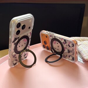Pink Schleife Hello Kitty Stand Handyhülle faltbar für iPhone 17 Pro Max, 17 Pro, 16 Pro Max Serie Bild 4