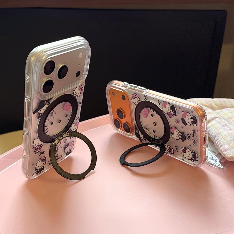 Pink Schleife Hello Kitty Stand Handyhülle faltbar für iPhone 17 Pro Max, 17 Pro, 16 Pro Max Serie Bild 4
