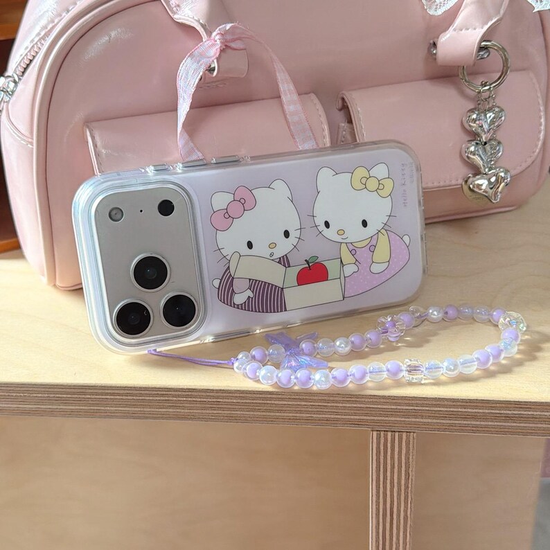 Purple Hello Kitty Phone Case with Strap, Compatible with iPhone 17 Pro Max, 17 Pro, 16 Pro Max Series image 9