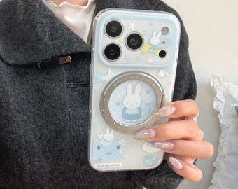 Miffy Bunny iPhone Case, Rotating Stand, iPhone 13-17