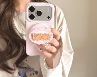 Funda magnética para teléfono con estampado de Hello Kitty rosa de lunares, estilo coreano, para iPhone 17 Pro Max, 17 Pro y 16 Pro Max.