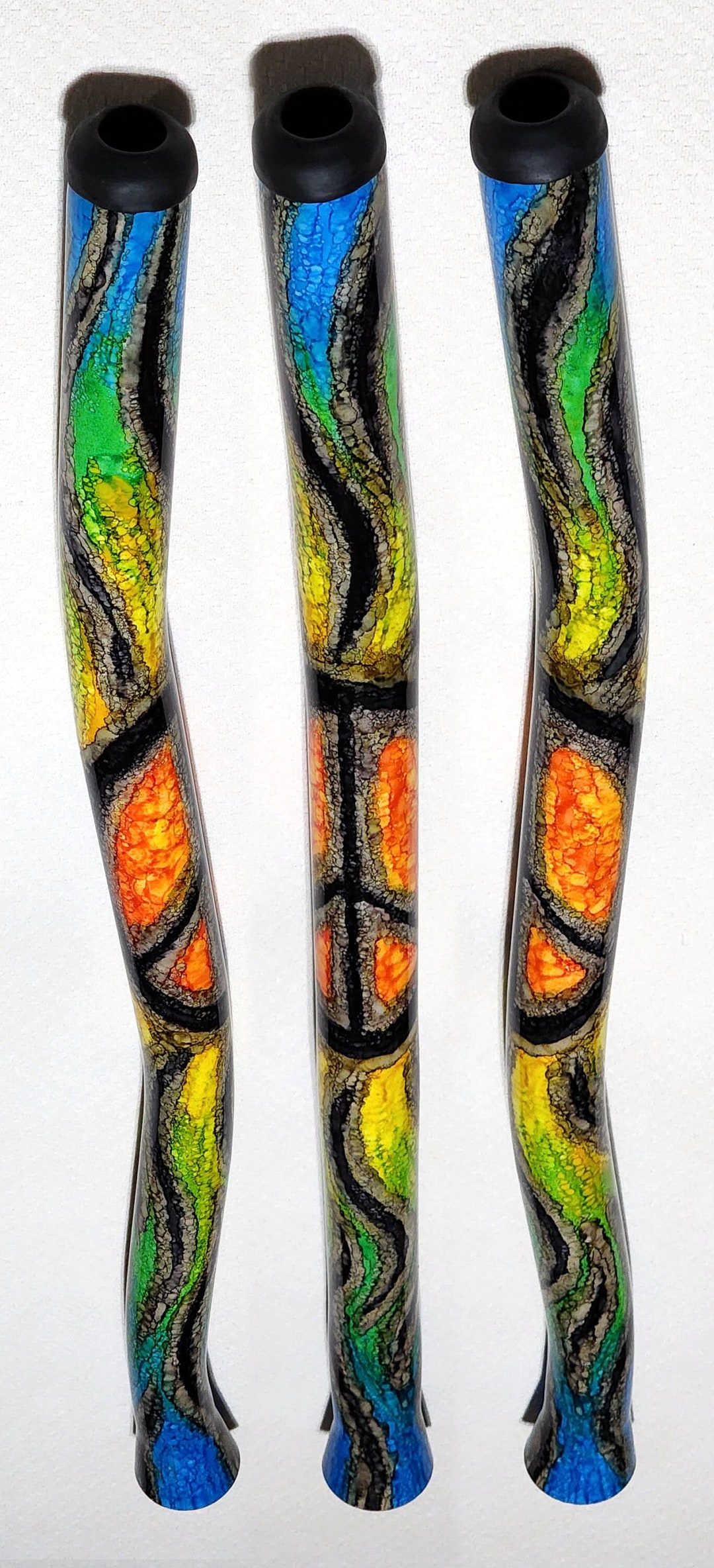 Didgeridoo / Key in D / Peace Sign Design / Primal Sound Instrument