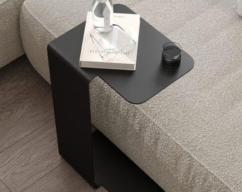 Industrial Metal Side Table, Slim Sofa, Custom Steel Bedside