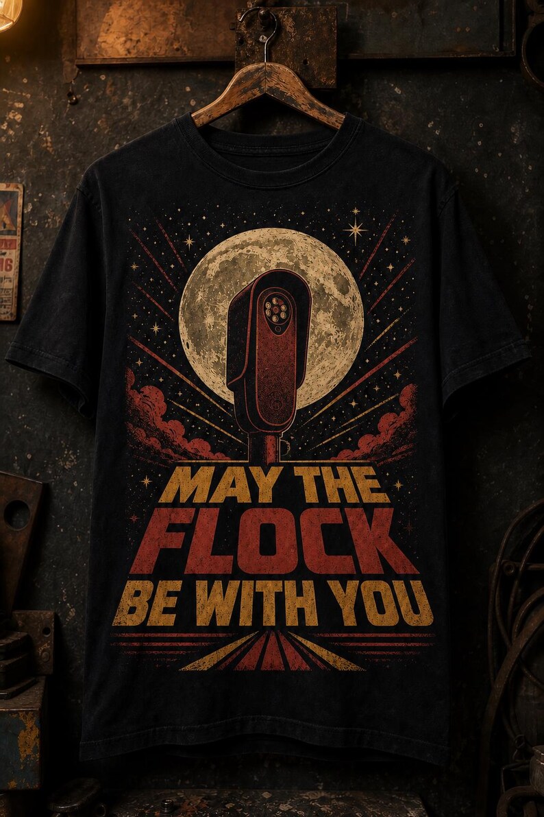 May the Flock Be With You Shirt by SlopRoasted, product mockup image 1. San Diego finally found a surveillance spokesman honest enough to wear the uniform.