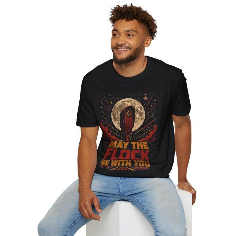 May the Flock Be With You Shirt, Retro Surveillance Camera Tee, Privacy Satire T-Shirt image 5