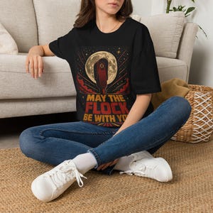 May the Flock Be With You Shirt, Retro Surveillance Camera Tee, Privacy Satire T-Shirt image 2