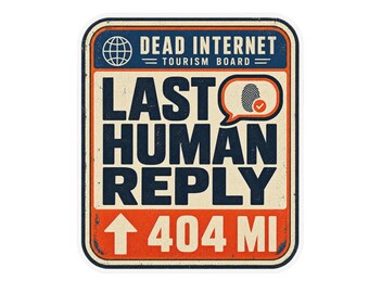 Last Human Reply 404 Miles Magnet, Funny Programmer Desk Decor, Dead Internet Gift