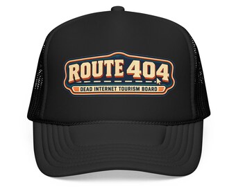 Route 404 Trucker Hat, Dead Internet Tourism Board Mesh Cap, Funny Coder Gift