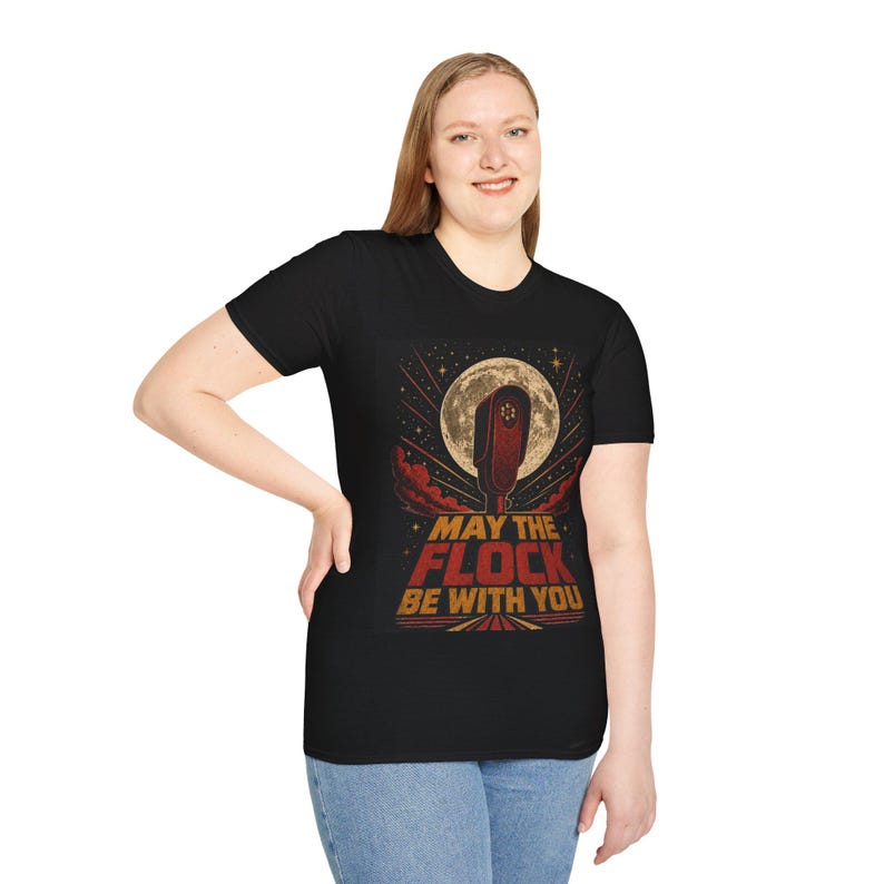 May the Flock Be With You Shirt, Retro Surveillance Camera Tee, Privacy Satire T-Shirt image 3