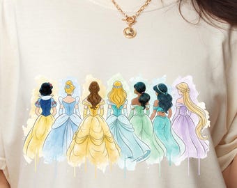Comfort Colors Gift, Retro Disney Princess Shirt, Watercolor Princess Shirt, Disney Trip T-Shirt, Disney Princess, Disneyworld Princess Gift