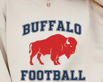 Buffalo Football Retro Sweatshirt, Retro Buffalo Football Crewneck, Buffalo Football Game Day Shirt, Buffalo Football Hoodie Gift for Fan