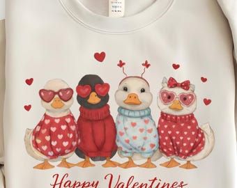 Valentine Duck Sweatshirt, Duck Lover Tee, Valentines Gift