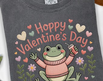 Happy Valentine’s Day Shirt, Cute Frog Valentine Shirt, Funny Valentine Tee, Frog Lover Gift, Valentine’s Day T Shirt